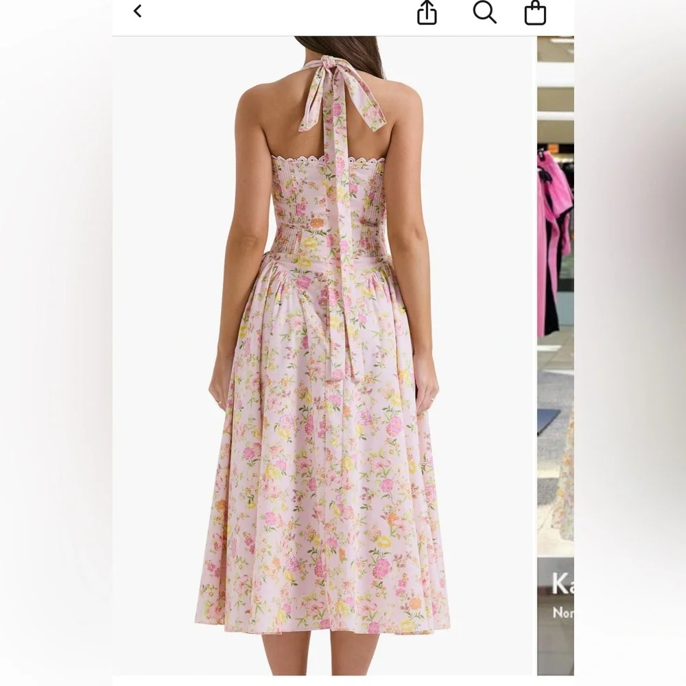 Pink Floral House of CB Midi Dress - Picture 2 of 3
